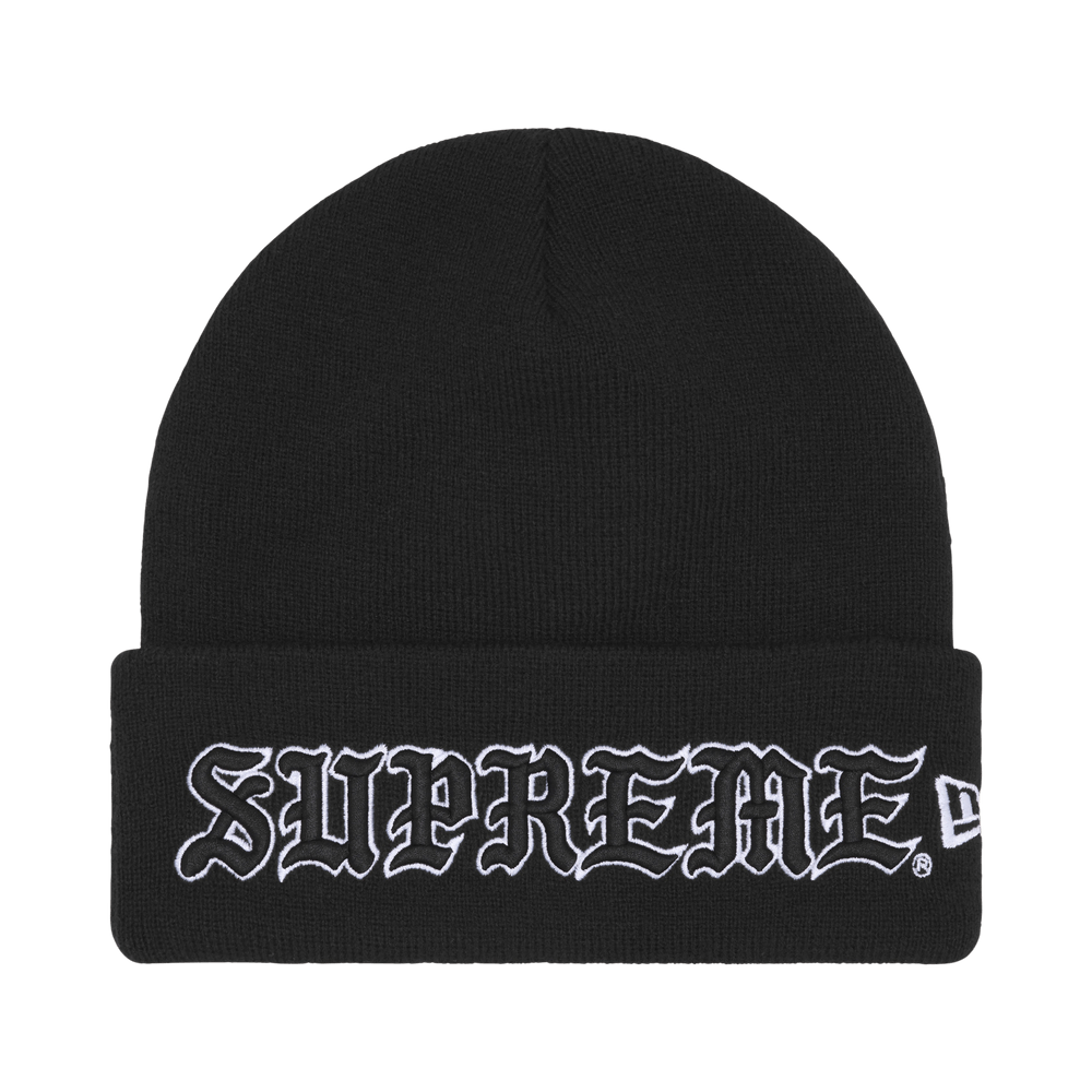 Buy Supreme New Era Old English Beanie 'Black' - FW25BN65 BLACK