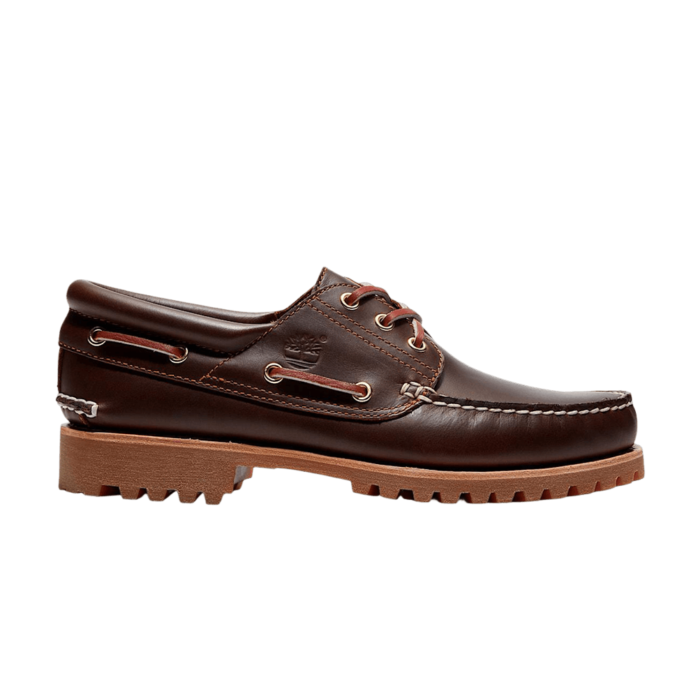 Timberland 3-Eye Lug Handsewn Boat Wide Brown