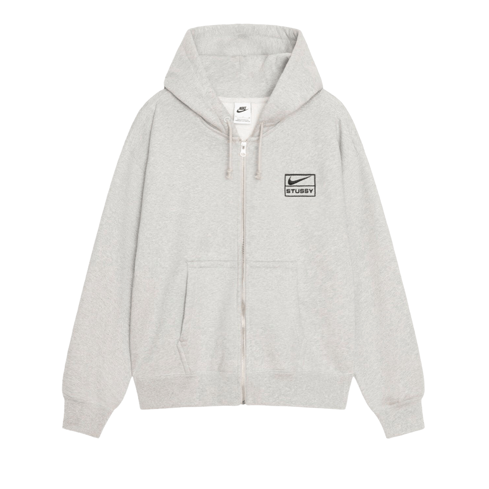 Buy Stussy x Nike Fleece Zip Hoodie 'Grey Heather