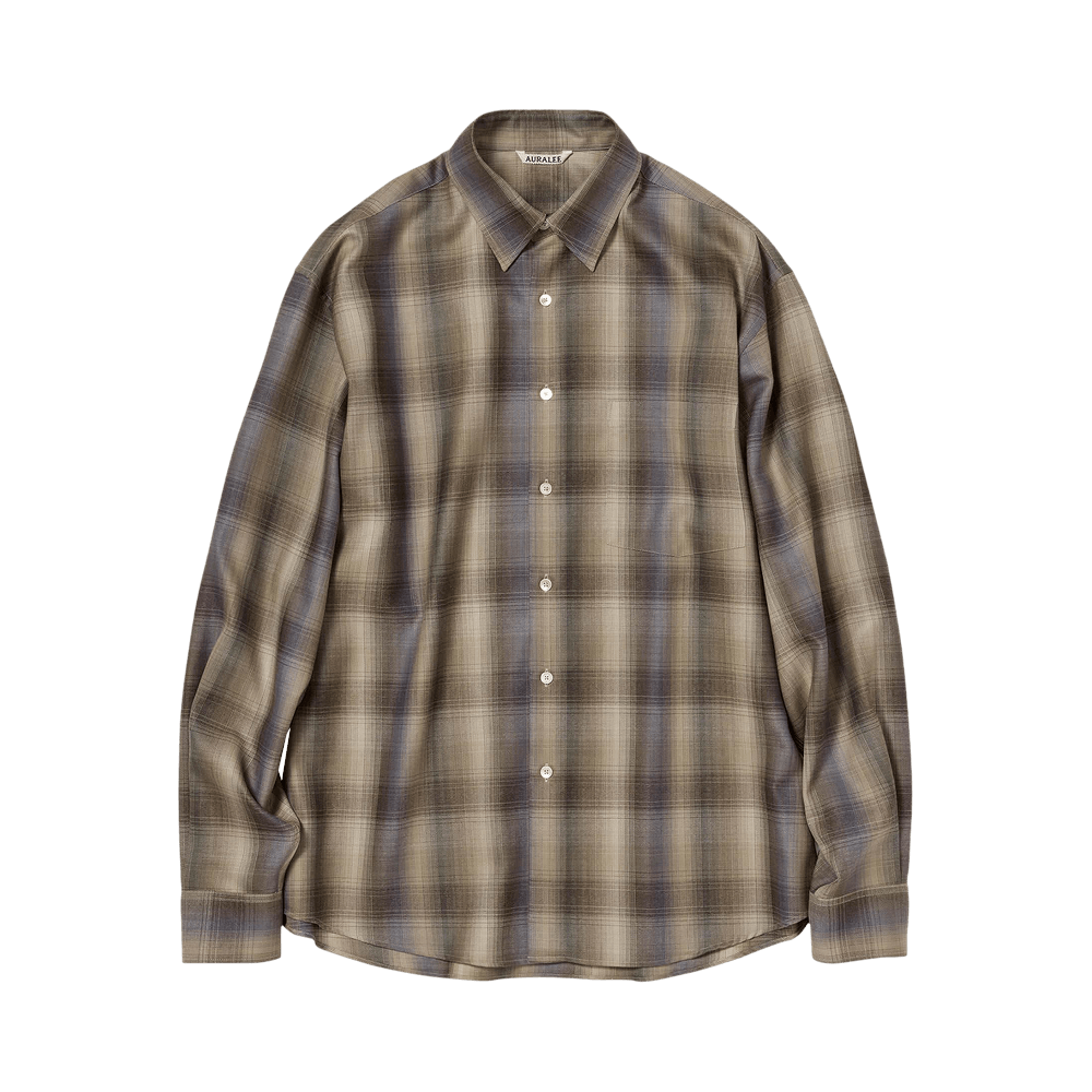 トップス SUPER LIGHT WOOL CHECK SHIRT A25AS01LC 3 Buy Auralee
