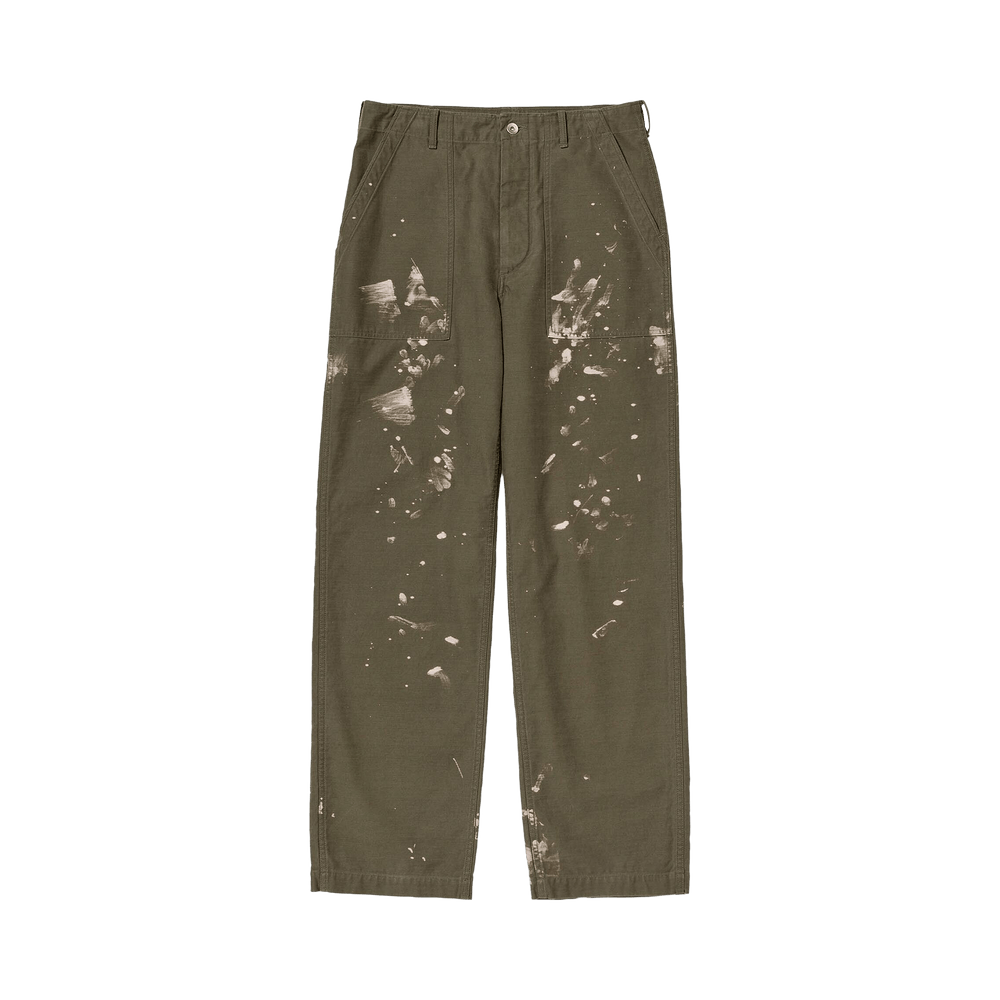Buy Auralee Washed Baggy Satin Bleached Baker Pants 'Khaki Brown