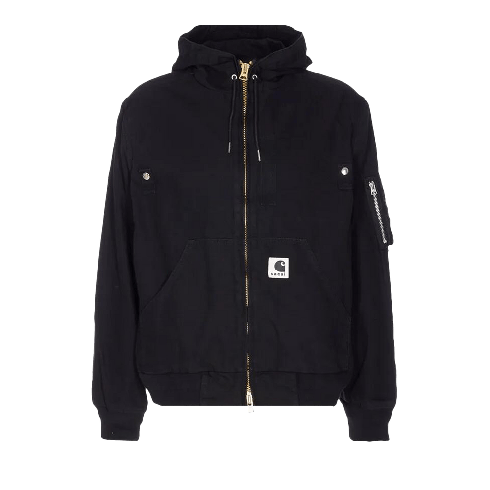 Buy Sacai x Carhartt WIP Washed Duck Hooded Blouson 'Black' - 25