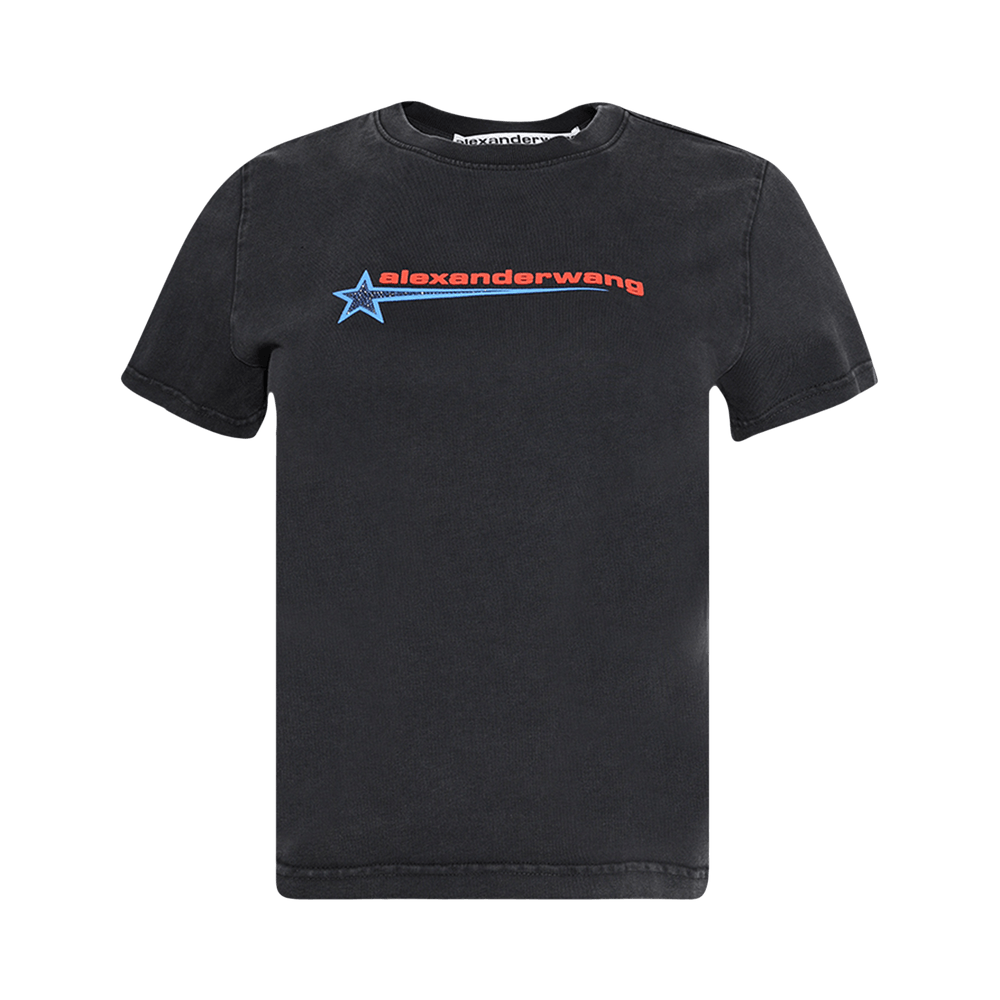 Buy Alexander Wang Shrunken T-Shirt W/ Graphic 'Washed Black