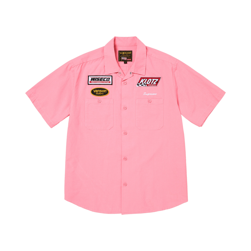 Buy Supreme x Vanson Leathers Short-Sleeve Work Shirt 'Pink