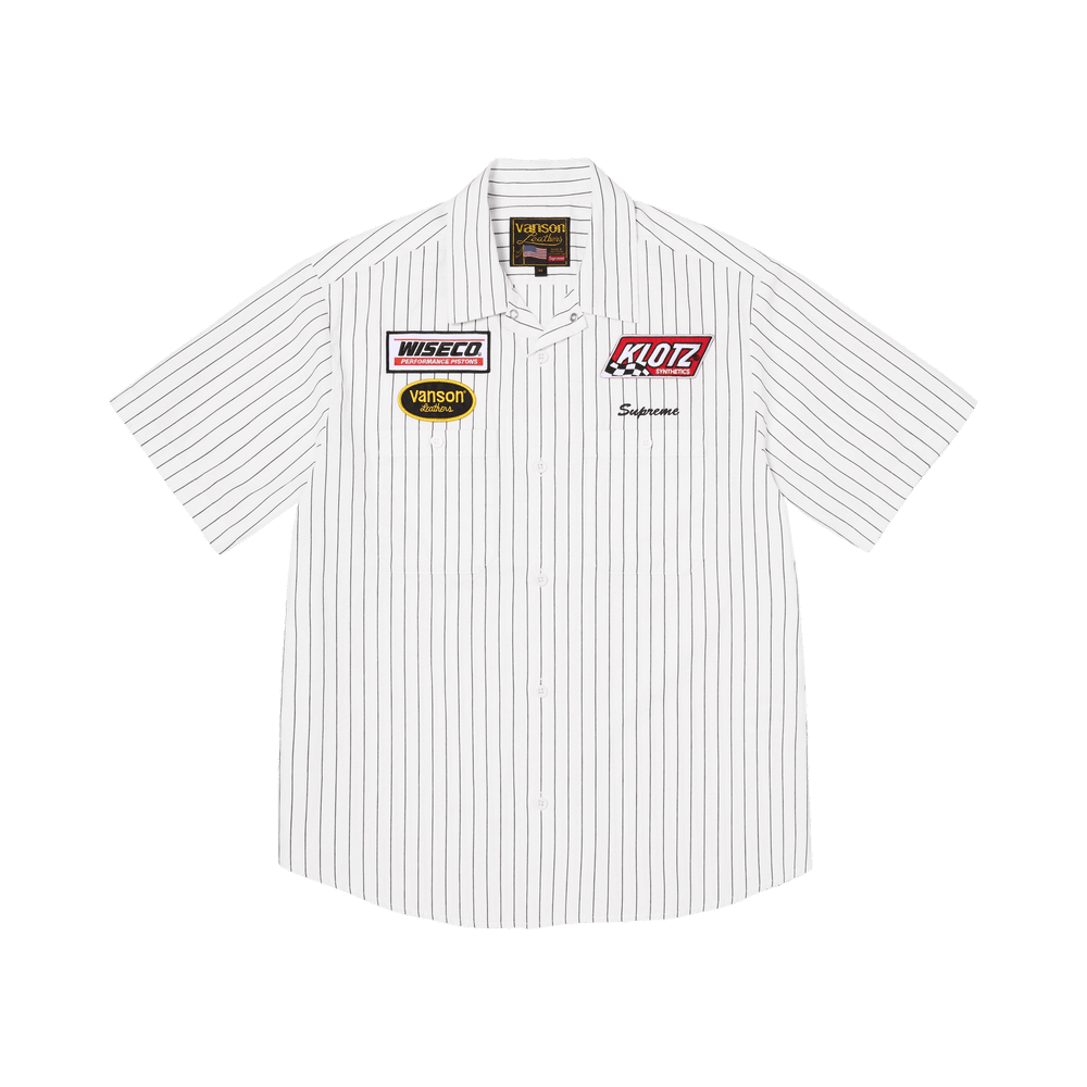 Buy Supreme x Vanson Leathers Short-Sleeve Work Shirt 'Stripe