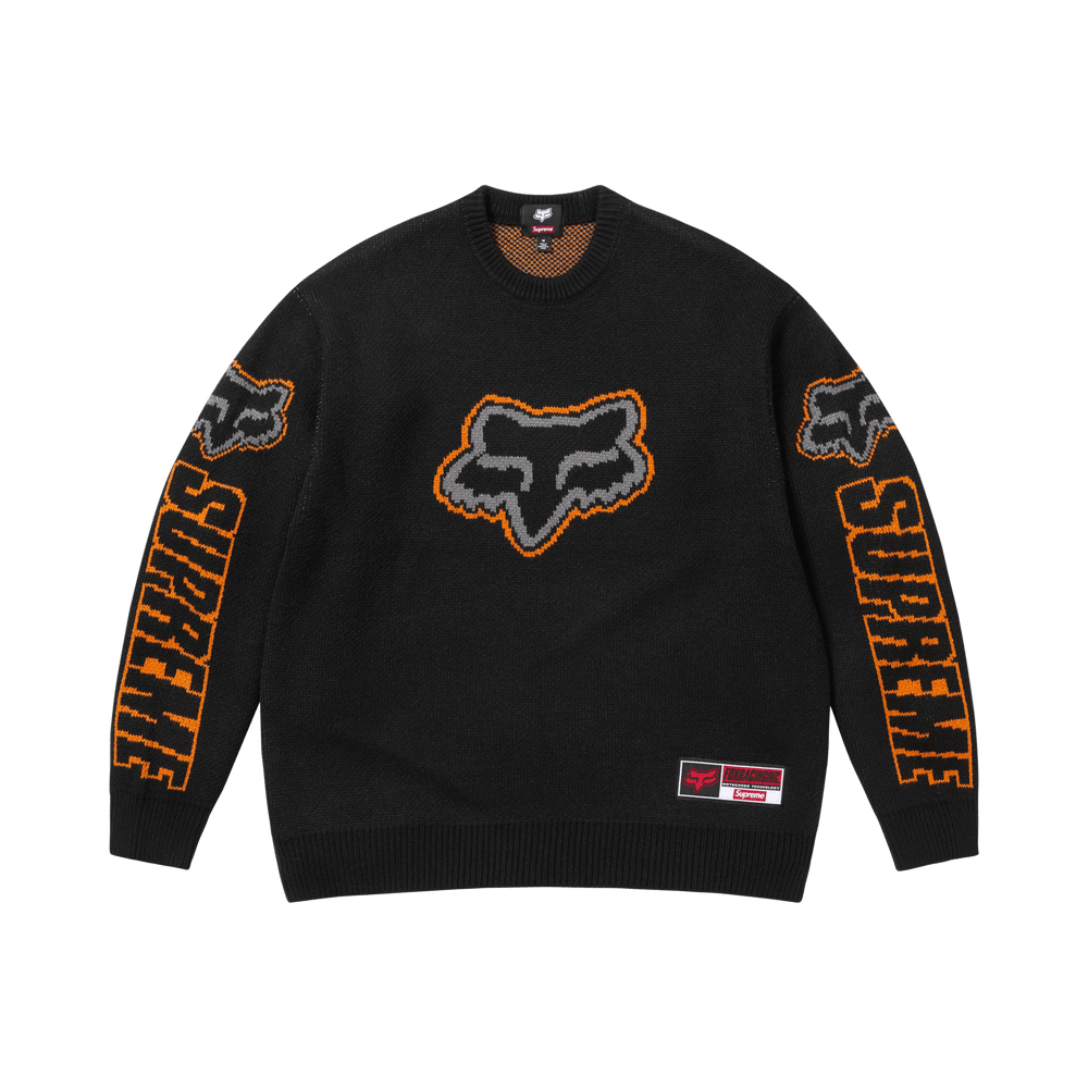 新品Supreme Fox Racing Sweater ブラックS size Supreme x Fox Racing Sweater 