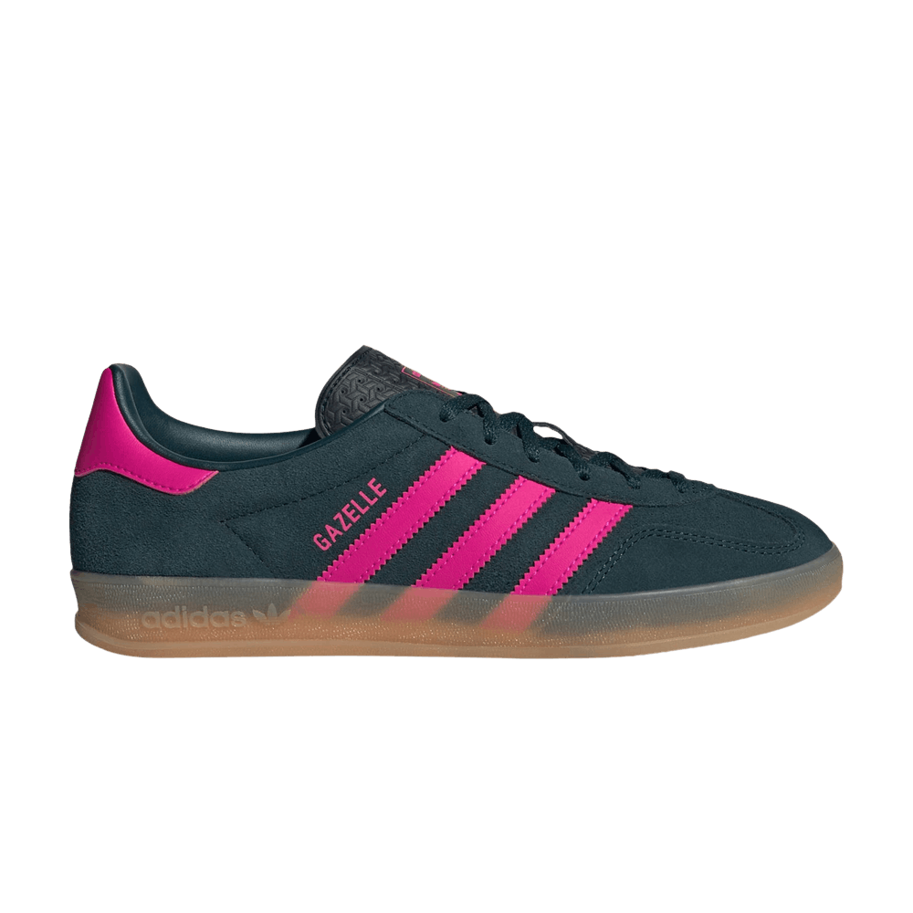 adidas Gazelle Indoor Shoes - Women's - Aurora Ivy / Pink / Gum - 7.5