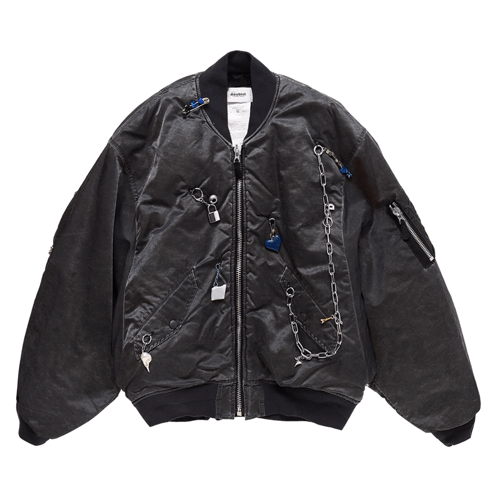 Buy Doublet Key Chain Decorated Bomber Jacket 'Black
