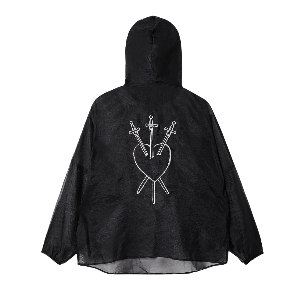 Buy GOAT Sheer Three of Swords Tarot Anorak Black/Silver - 06915