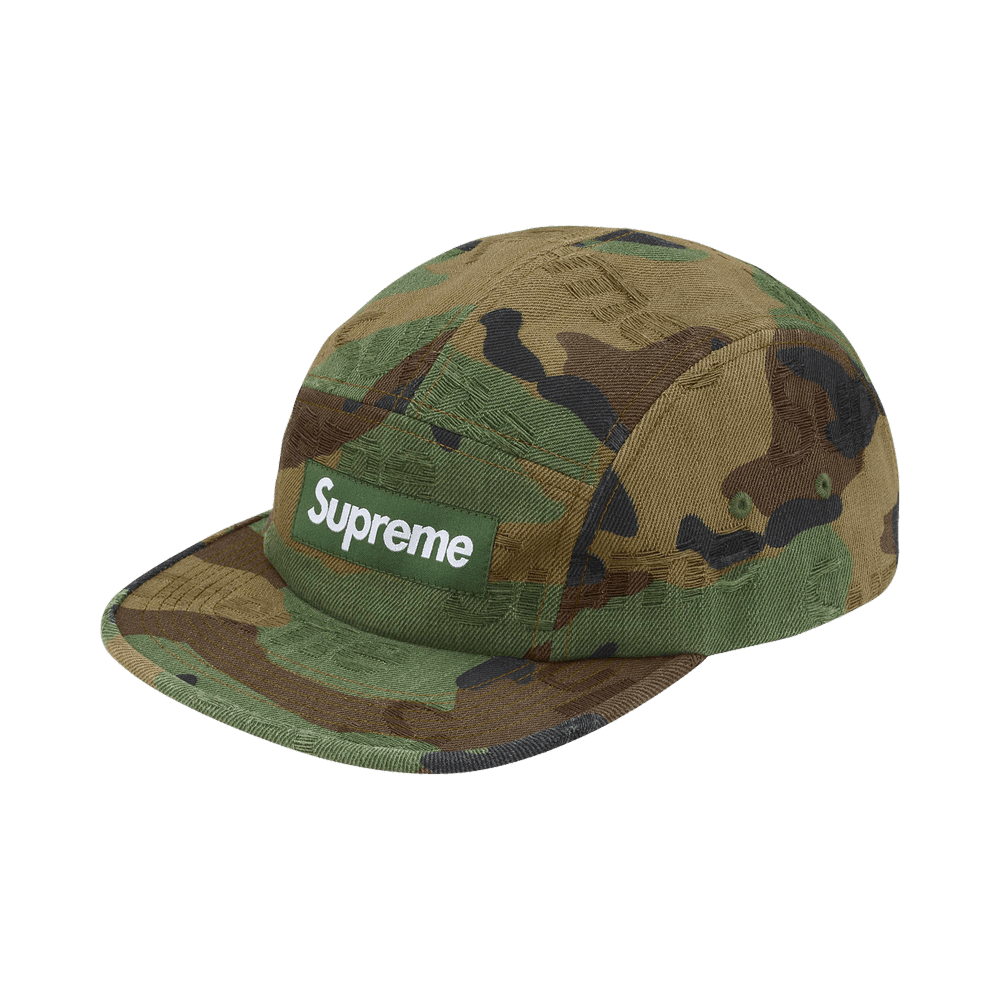 Buy Supreme Jacquard Logos Denim Camp Cap 'Woodland Camo