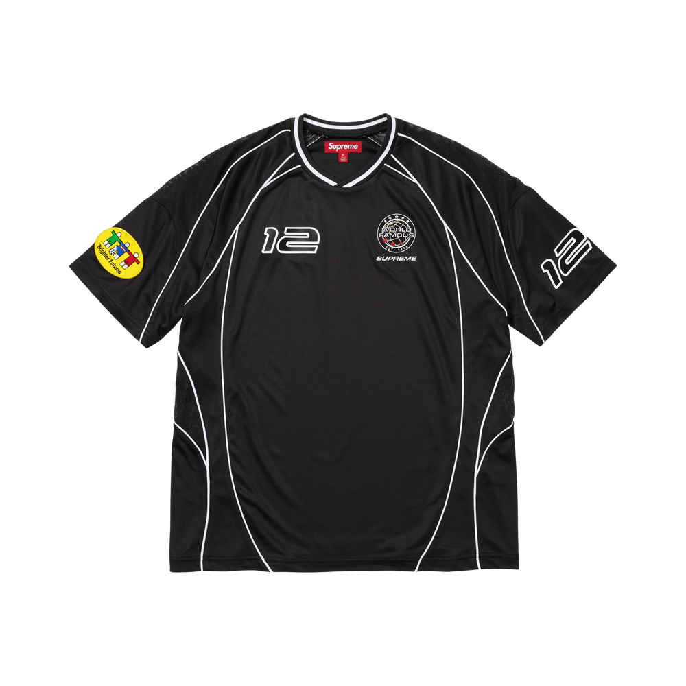 Buy Supreme Piping Soccer Jersey 'Black' - FW25KN82 BLACK | GOAT