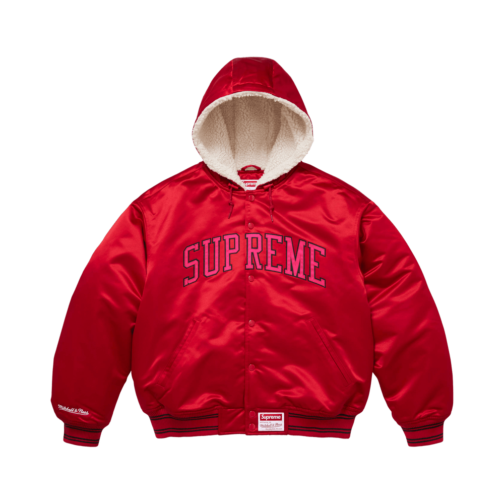 Buy Supreme x Mitchell & Ness Lined Hooded Satin Varsity Jacket