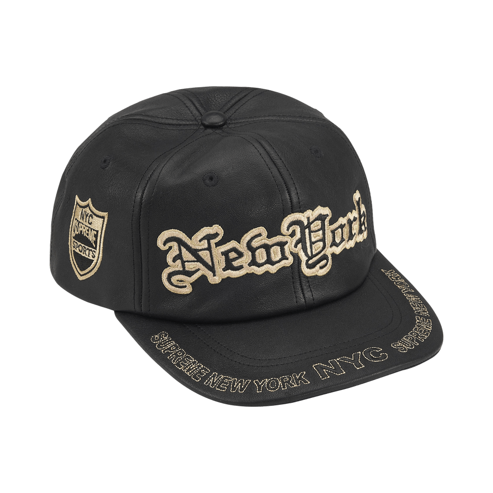 Supreme new york city ブラック Supreme New York Leather 6-Panel (FW25) - $78