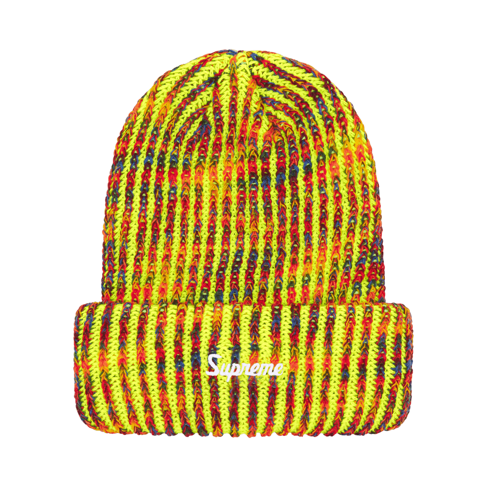 Buy Supreme Rainbow Loose Gauge Beanie 'Neon Yellow' - FW25BN54