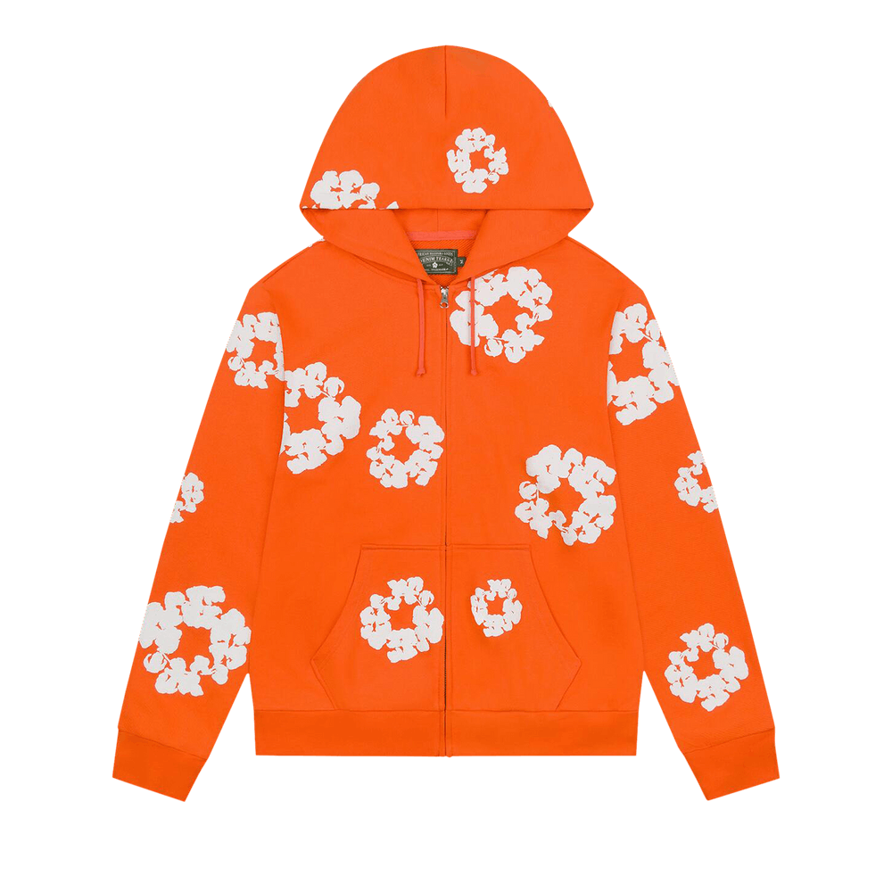 Denim Tears Cotton Wreath Zip Hoodie 'Orange'