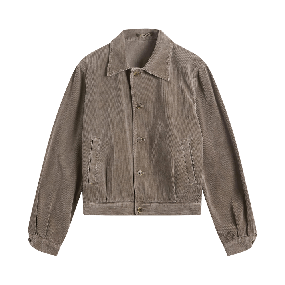 Buy Auralee Pigment Dyed Finx Corduroy Blouson 'Olive Brown