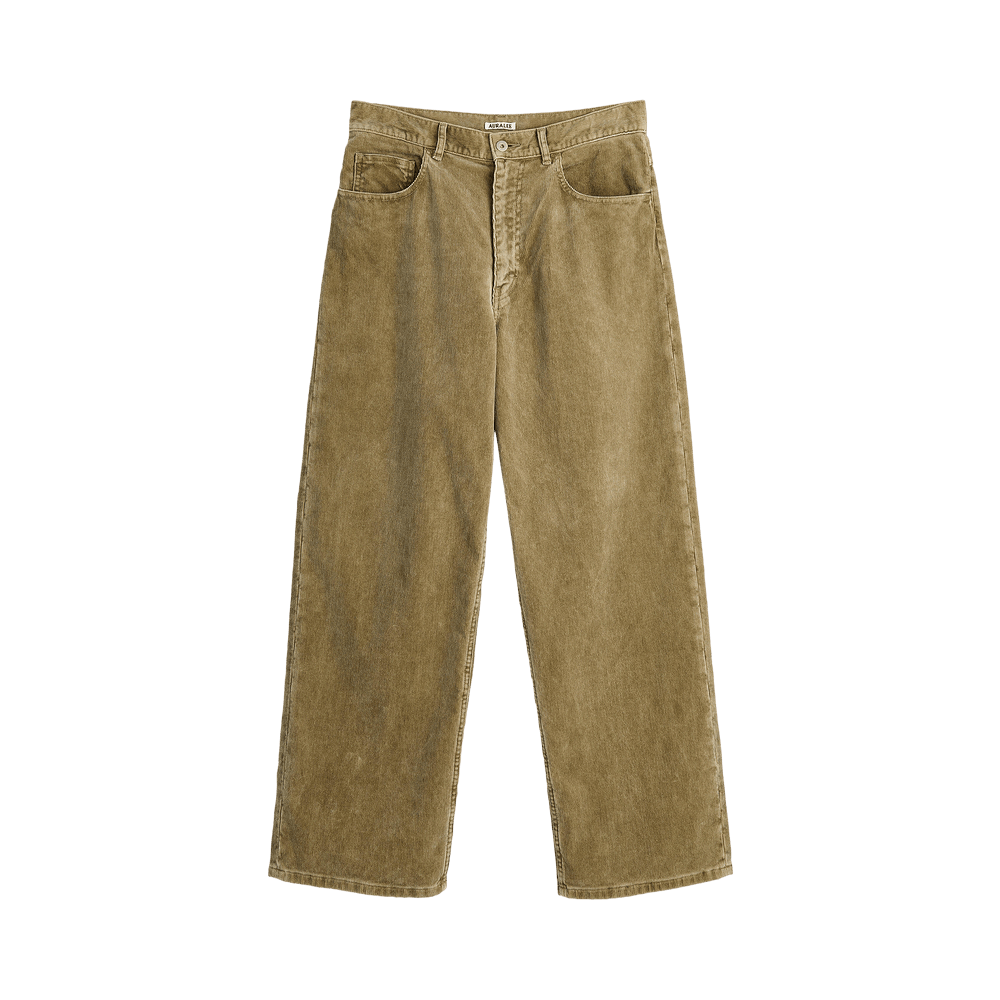 AURALEE25ss コーデュロイパンツ size1 olive brown Buy Auralee Pigment Dyed Finx Corduroy Wide 5P Pants 'Olive Brown