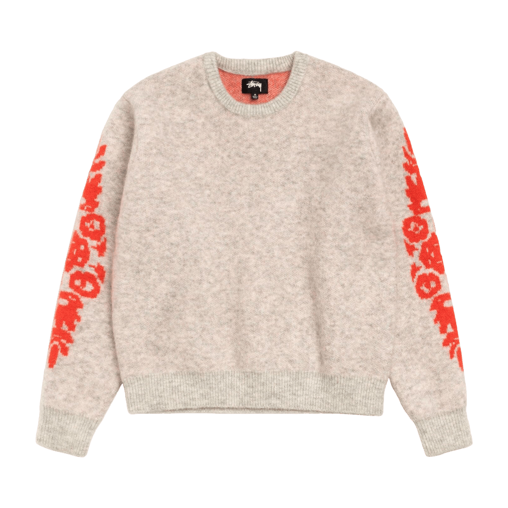 Buy Stussy Mohair Flower Sweater 'Grey Heather' - 117285 GREY | GOAT