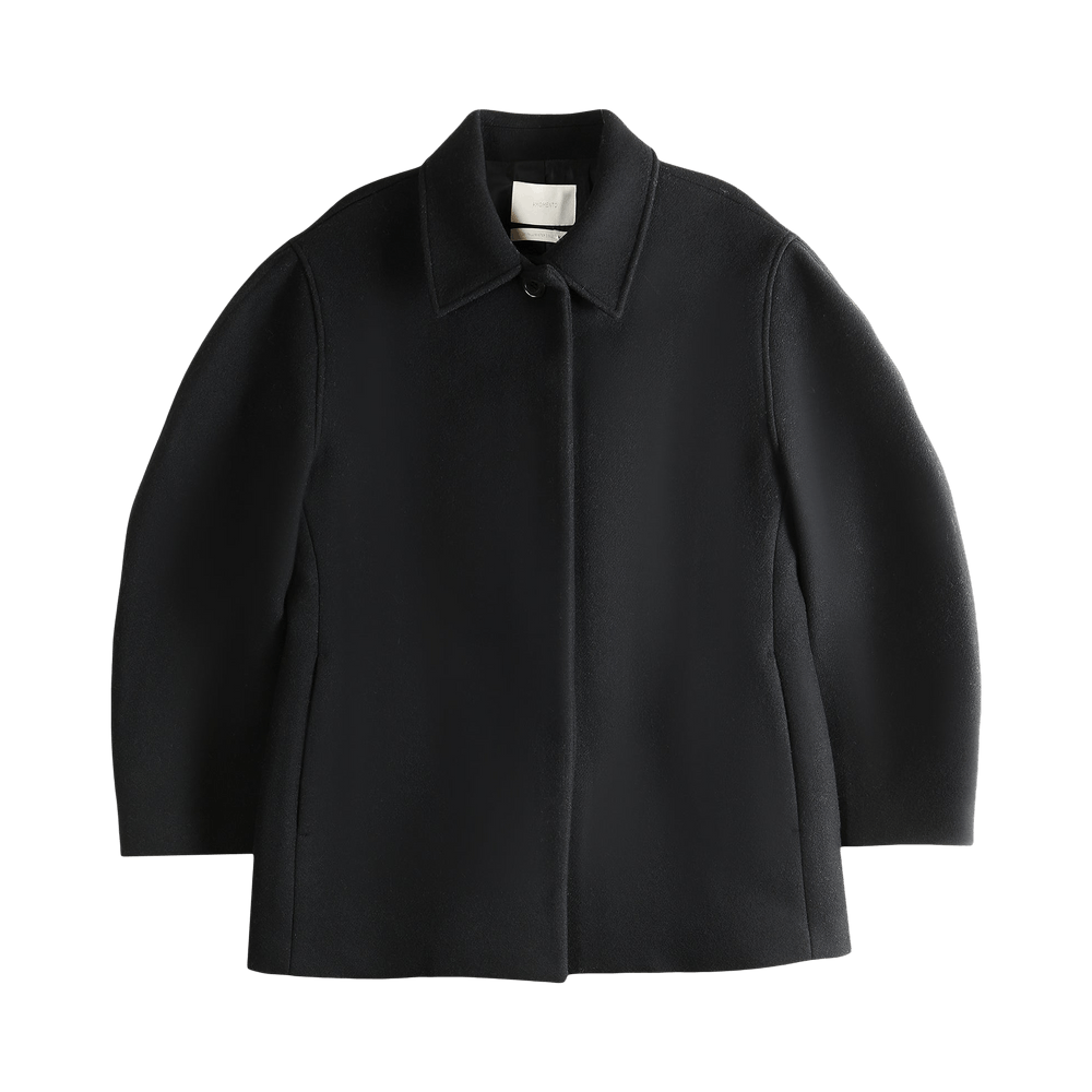 Buy Amomento Hourglass Half Coat 'Black' - AM25FWW01CT BLAC | GOAT