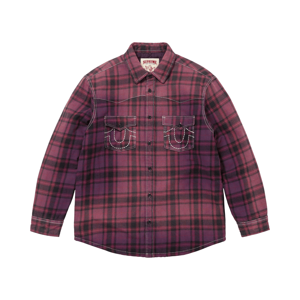 Buy Supreme x True Religion Quilted Lined Plaid Flannel Shirt