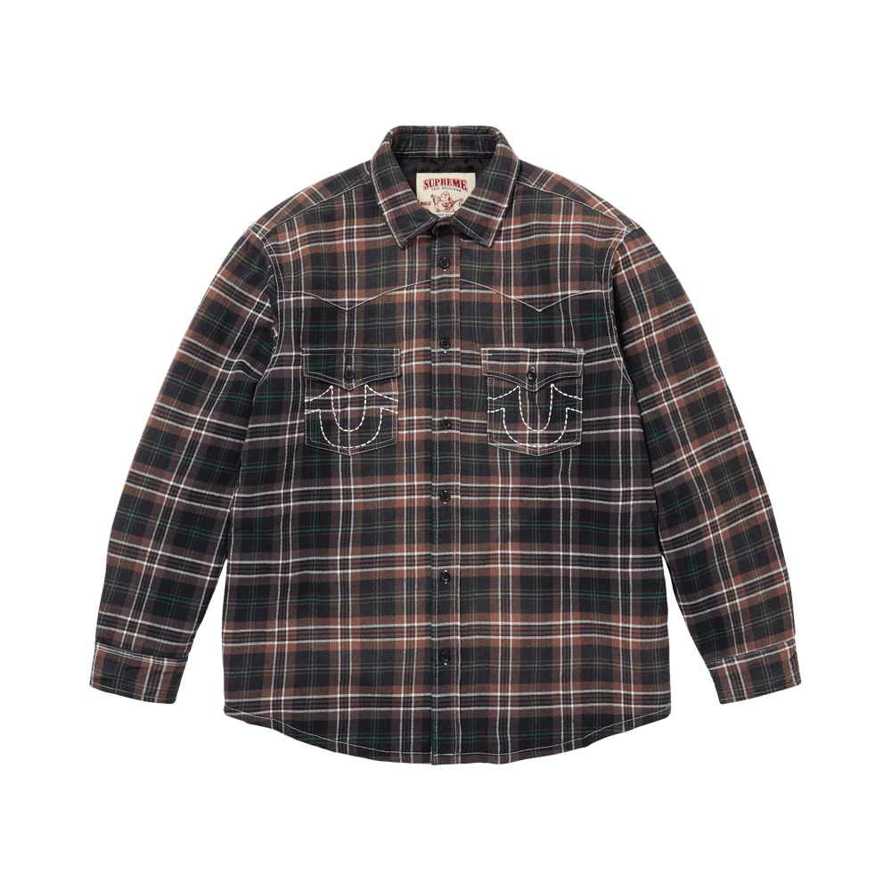 【S】True Religion® Quilted Lined Plaid Buy Supreme x True Religion Quilted Lined Plaid Flannel Shirt