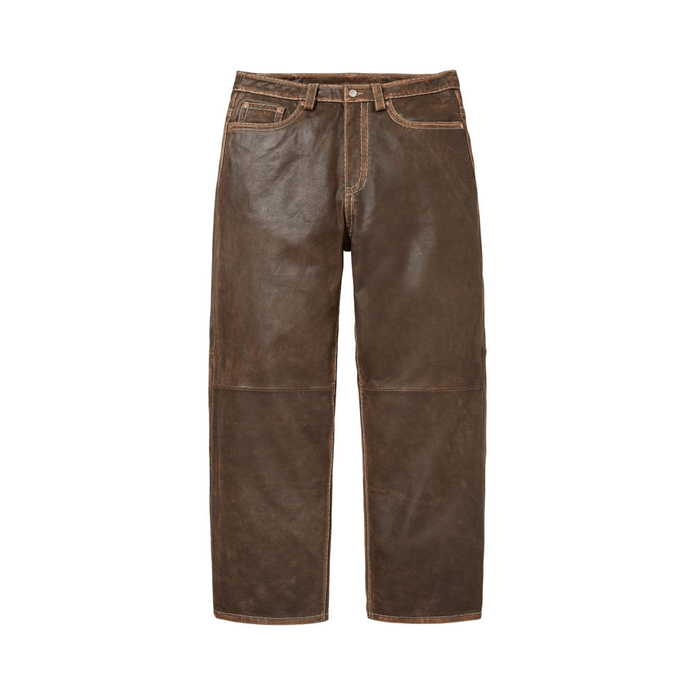 Buy Supreme x True Religion Loose Fit Leather Pant 'Brown