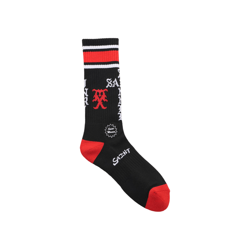 Buy SAINT Mxxxxxx Sinner Socks 'Black/Red' - SM HR1 0000 112 | GOAT CA