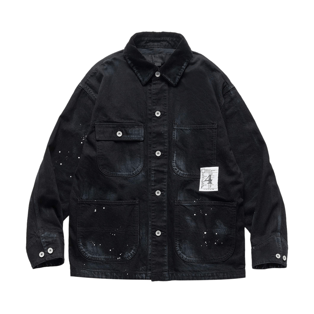 Buy Neighborhood Washed Coverall Jacket 'Black' - 252AQNH JKM05