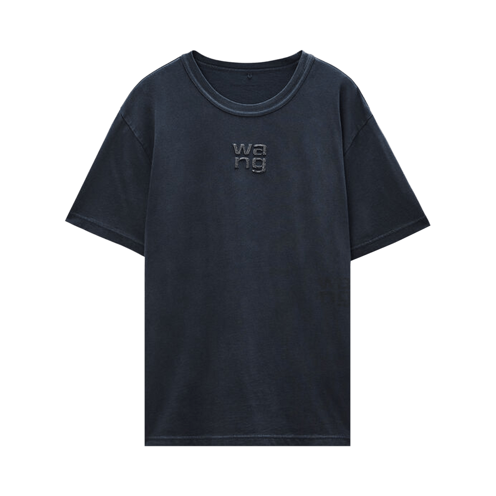 Buy Alexander Wang Short-Sleeve Tee with Hotfix Logo 'Washed Black