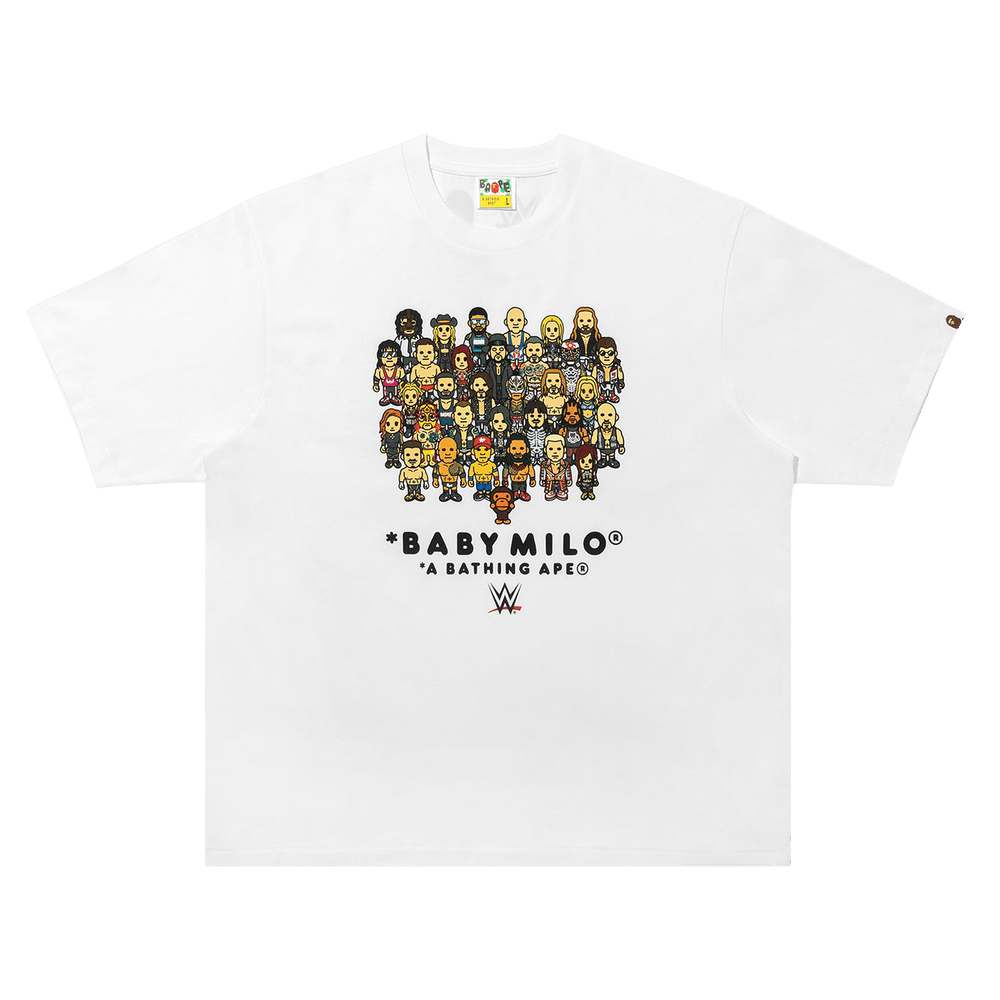 Buy BAPE x WWE Wrestlers Baby Milo Relaxed Fit Tee 'White' - 00039