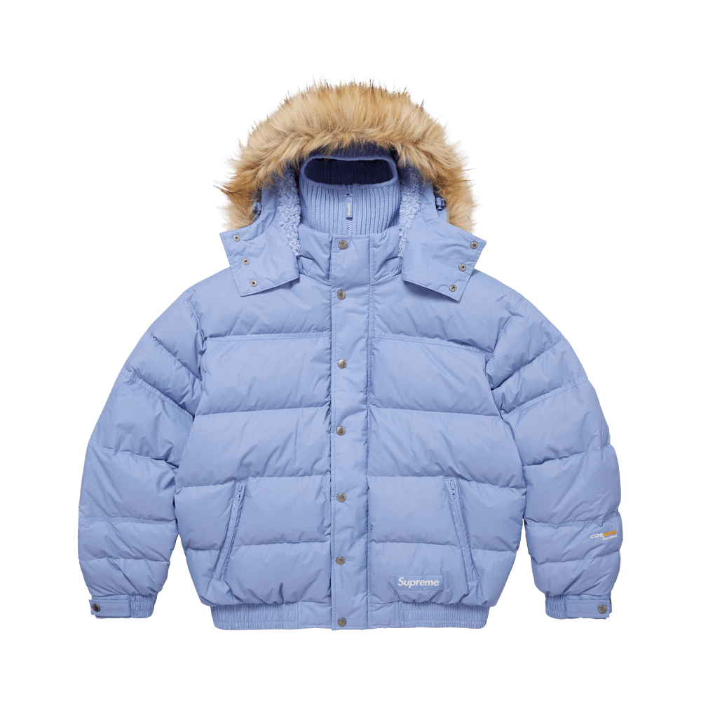 Buy Supreme Facemask 700-Fill Down Puffer Jacket 'Light Blue
