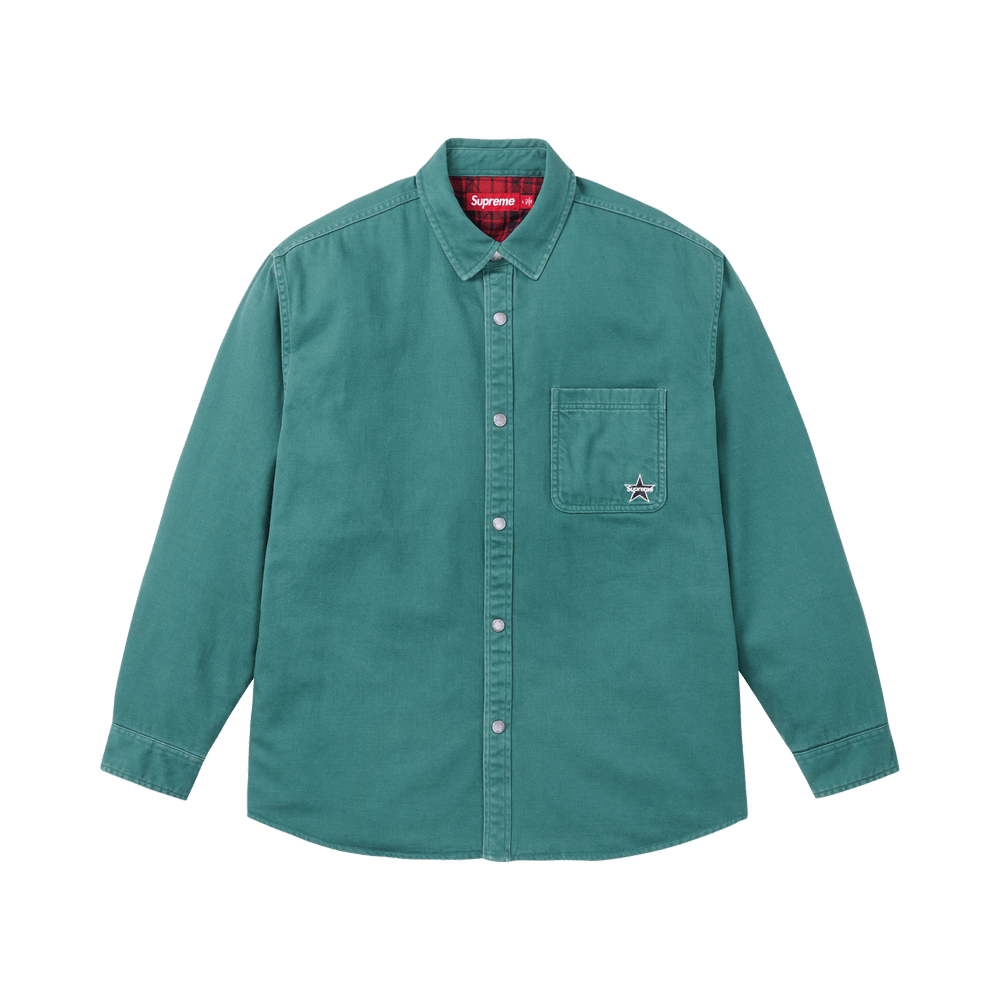 Buy Supreme Quilted Lined Denim Snap Shirt 'Dusty Teal' - FW25S36