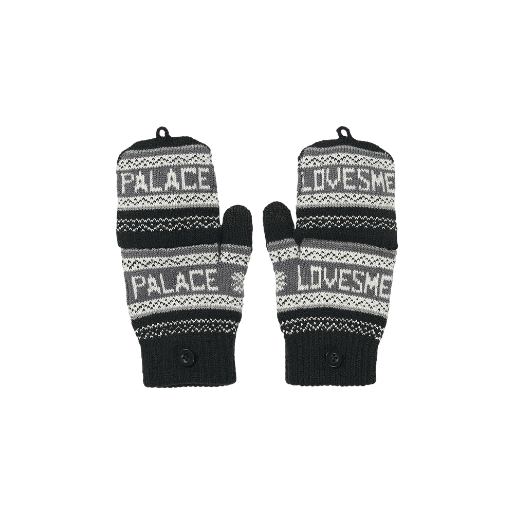 Palace Loves Me Knitted Gloves Black Palace Loves Me Knitted