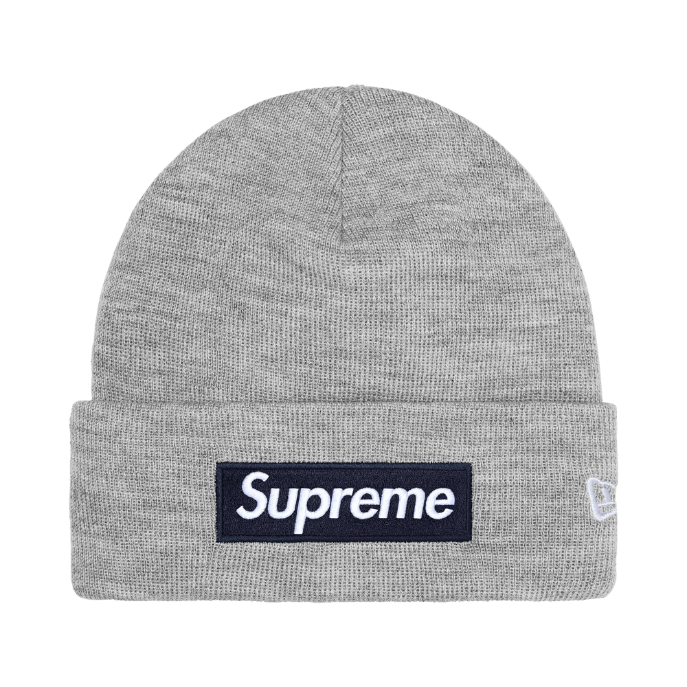 Supreme New Era Box Logo Beanie 'Heather Grey'