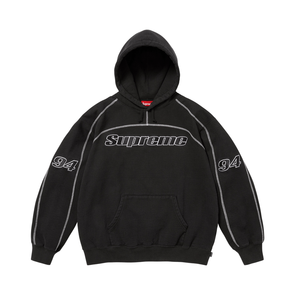 Buy Supreme Overlock Hooded Sweatshirt 'Black' - FW25SW84 BLACK | GOAT