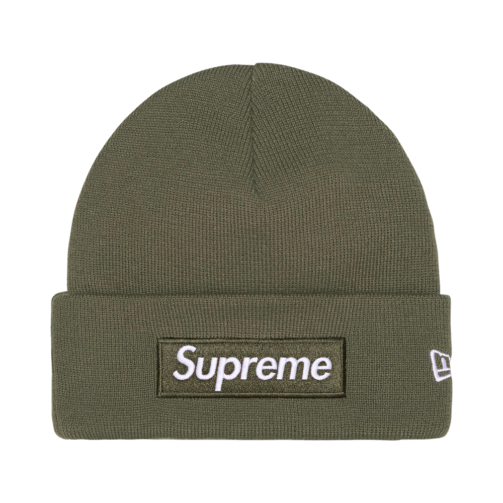 Buy Supreme New Era Box Logo Beanie 'Light Olive' - FW25BN5 LIGHT