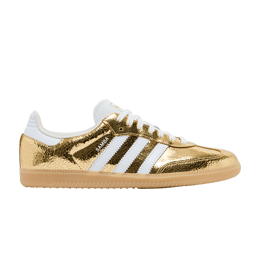 Adidas Womens Samba OG (Gold Metallic/White), 8.5