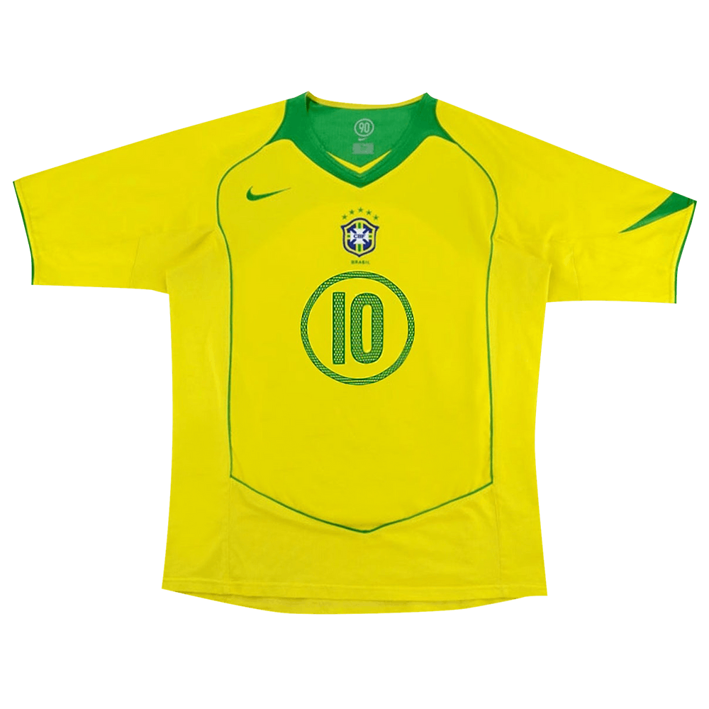 Buy Nike Brazil 2004 T90 Reissue Jersey Ronaldinho 10 'Opti Yellow