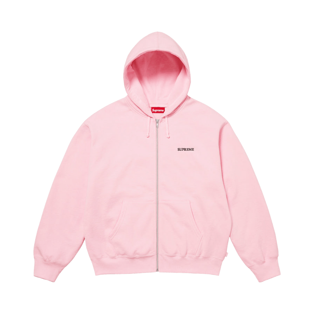 Buy Supreme Idgaf Zip Up Hooded Sweatshirt 'Light Pink' - FW25SW75
