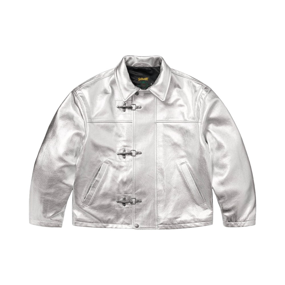 Buy Supreme x Schott Leather Clip Jacket 'Silver' - SS25J49 SILVER