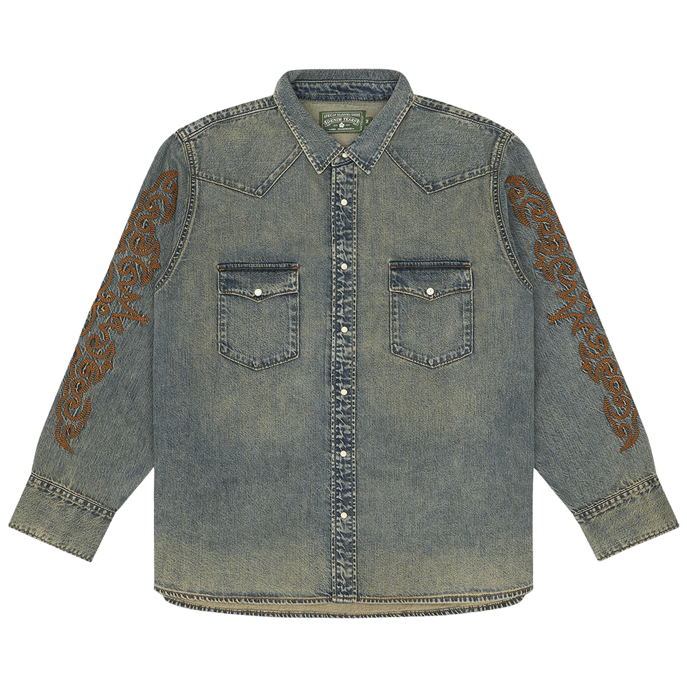 Buy Denim Tears Western Denim Button Up Shirt 'Blue