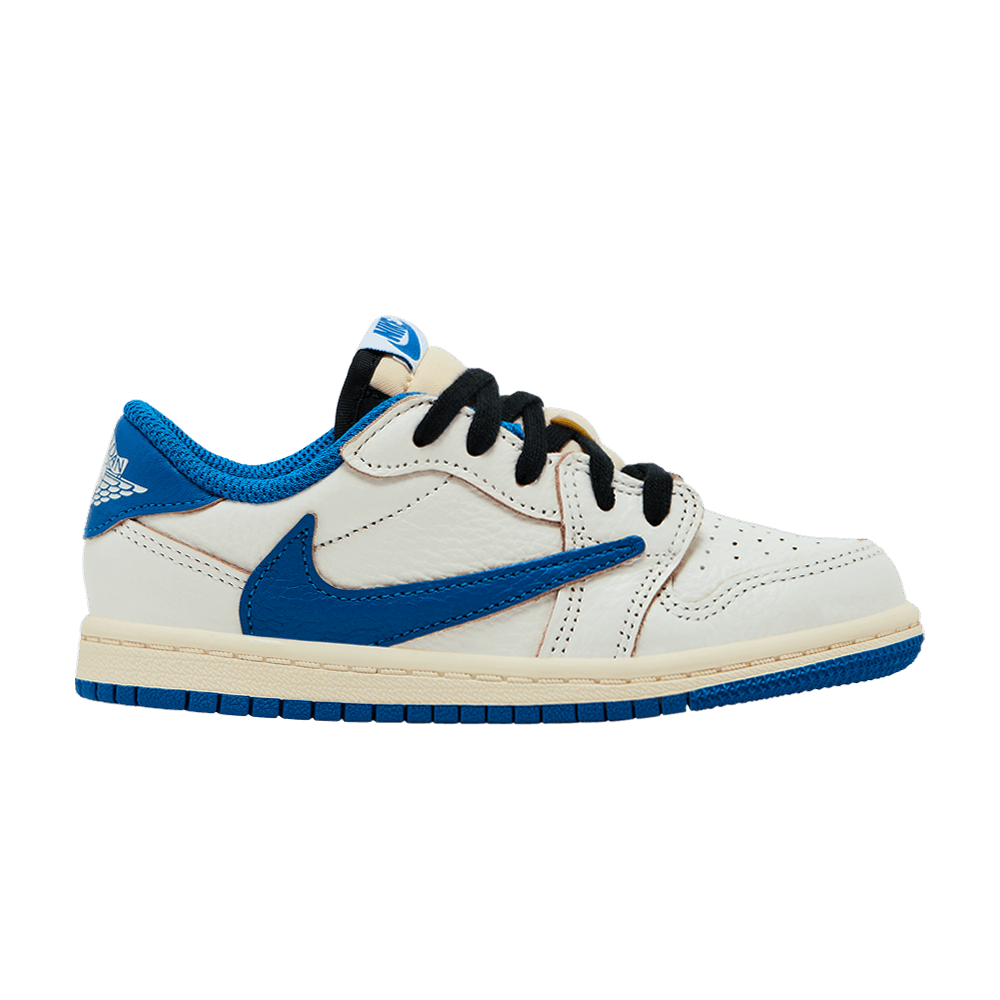 Fragment Design x Travis Scott x Air Jordan 1 Retro Low OG SP TD 'Sail Military Blue'