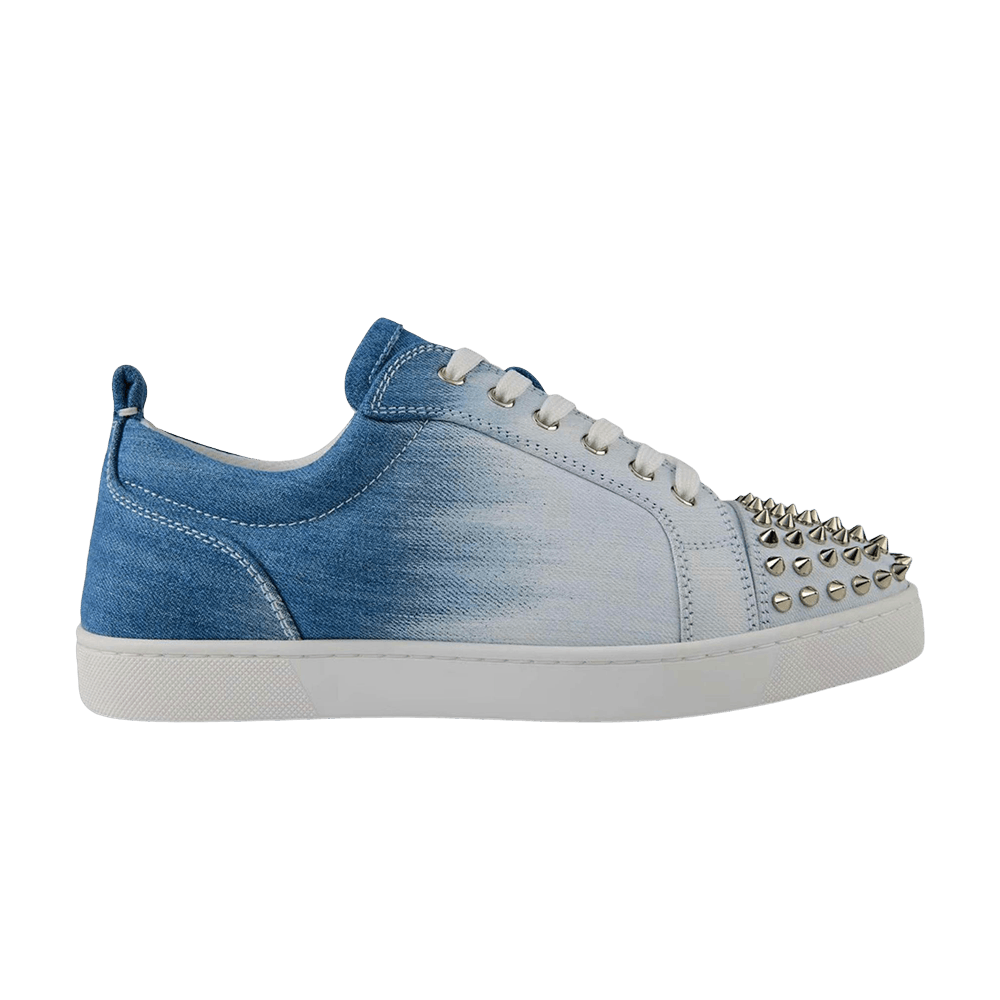 Christian Louboutin Louis Junior Spikes Flat Blue White
