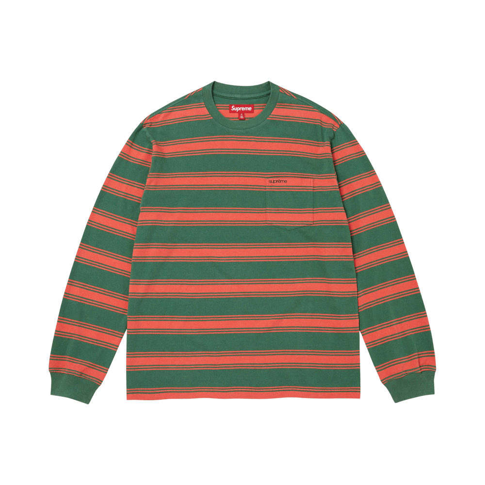 Buy Supreme Stripe Pocket Long-Sleeve Top 'Green' - FW25KN54 GREEN