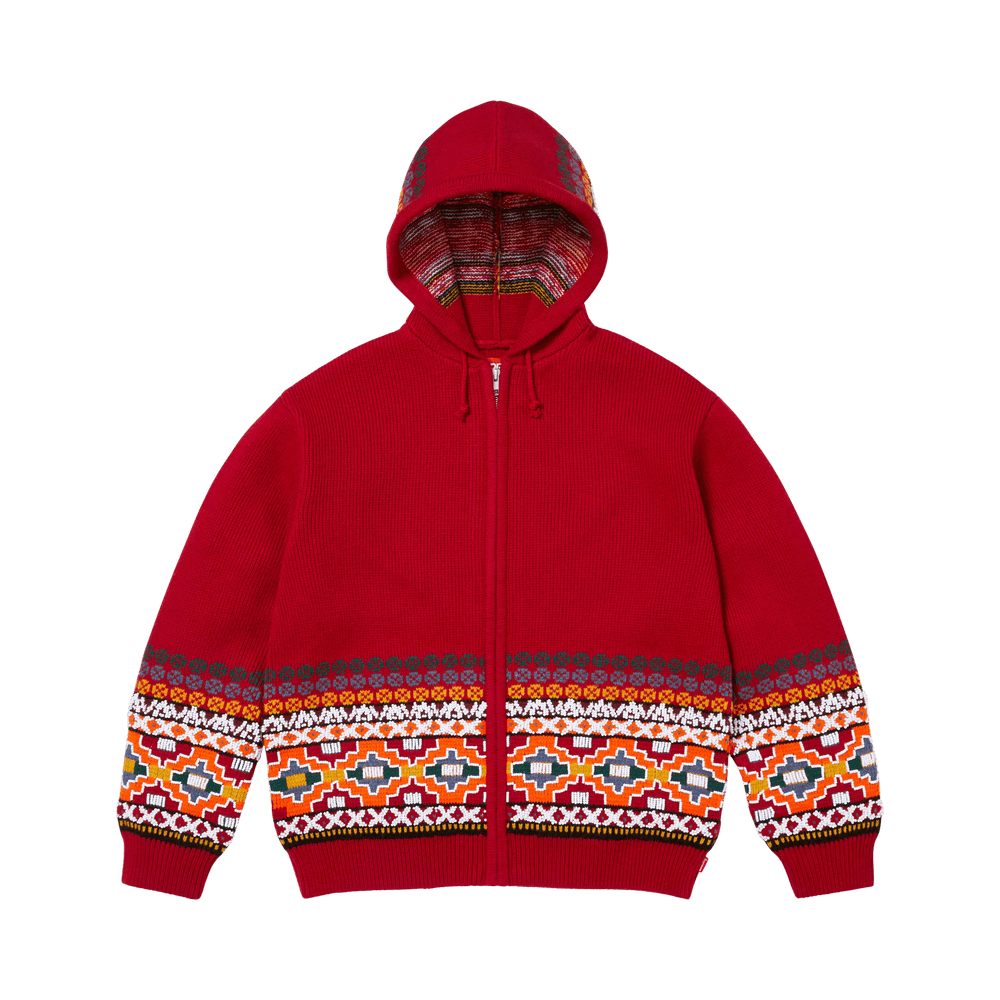 Buy Supreme Beaded Zip Up Hooded Sweater 'Red' - FW25SK43 RED | GOAT