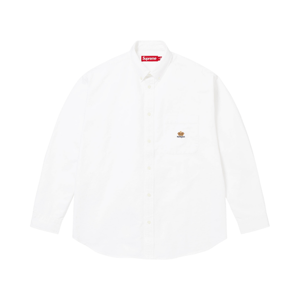 Buy Supreme Loose Fit Flannel Oxford Shirt 'White' - FW25S21 WHITE