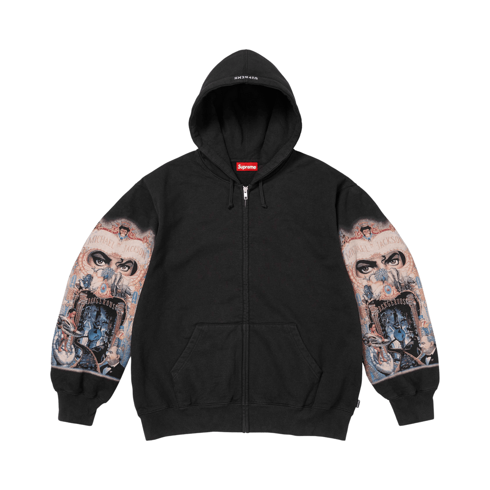Supreme Michael Jackson Dangerous Zip Up Hooded Sweatshirt 'Black'