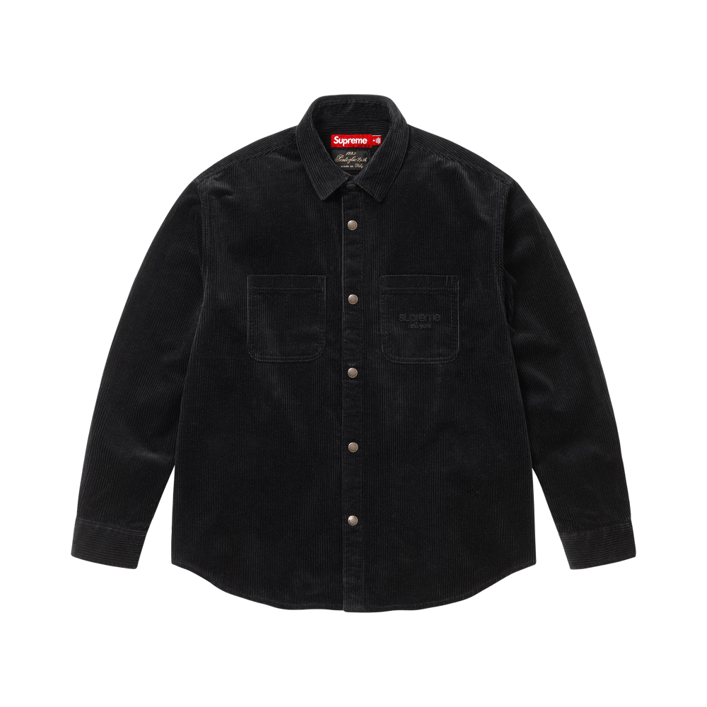 Buy Supreme Wide Wale Corduroy Snap Shirt 'Black' - FW25S34 BLACK