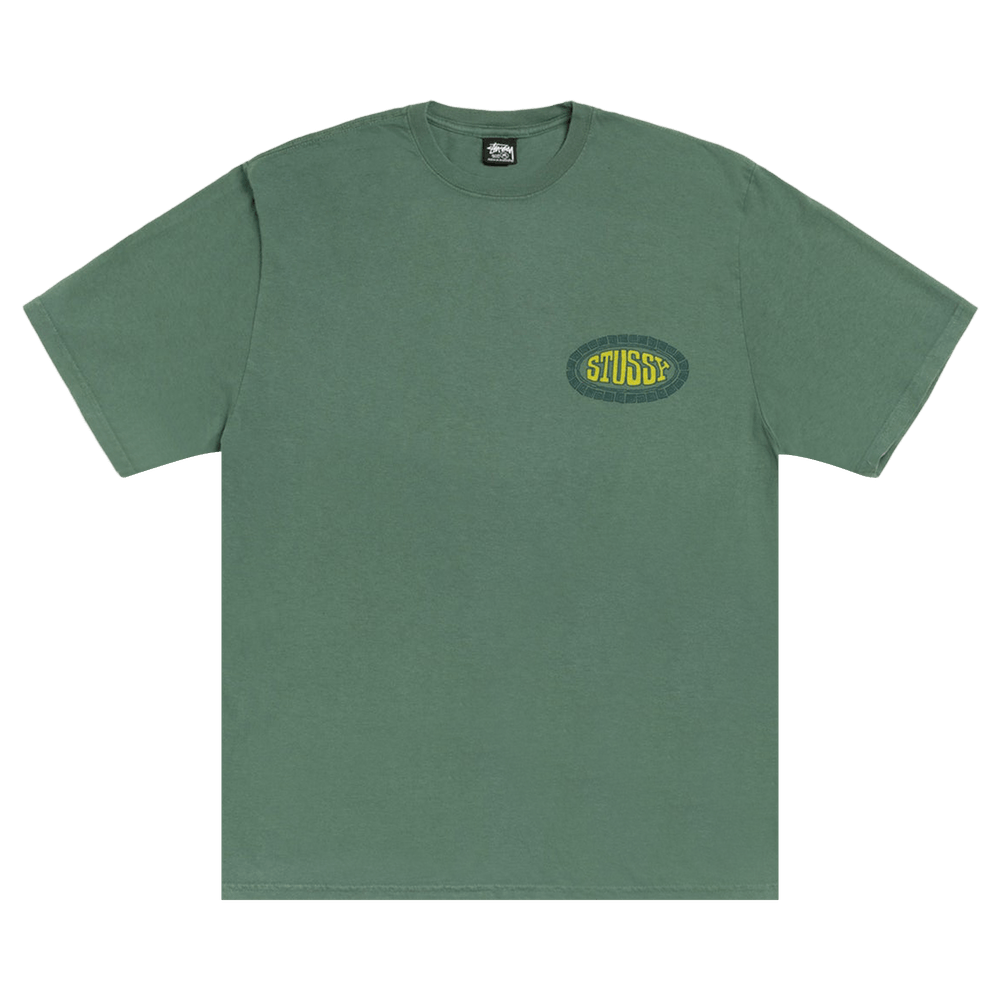 Buy Stussy Tile Oval Tee Pigment Dyed 'Pine' - 1905169 PINE | GOAT