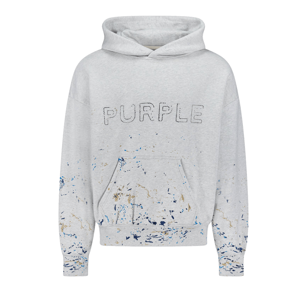Buy PURPLE BRAND Paint Splatter Logo Hoodie 'Grey' - P401 HFGC425